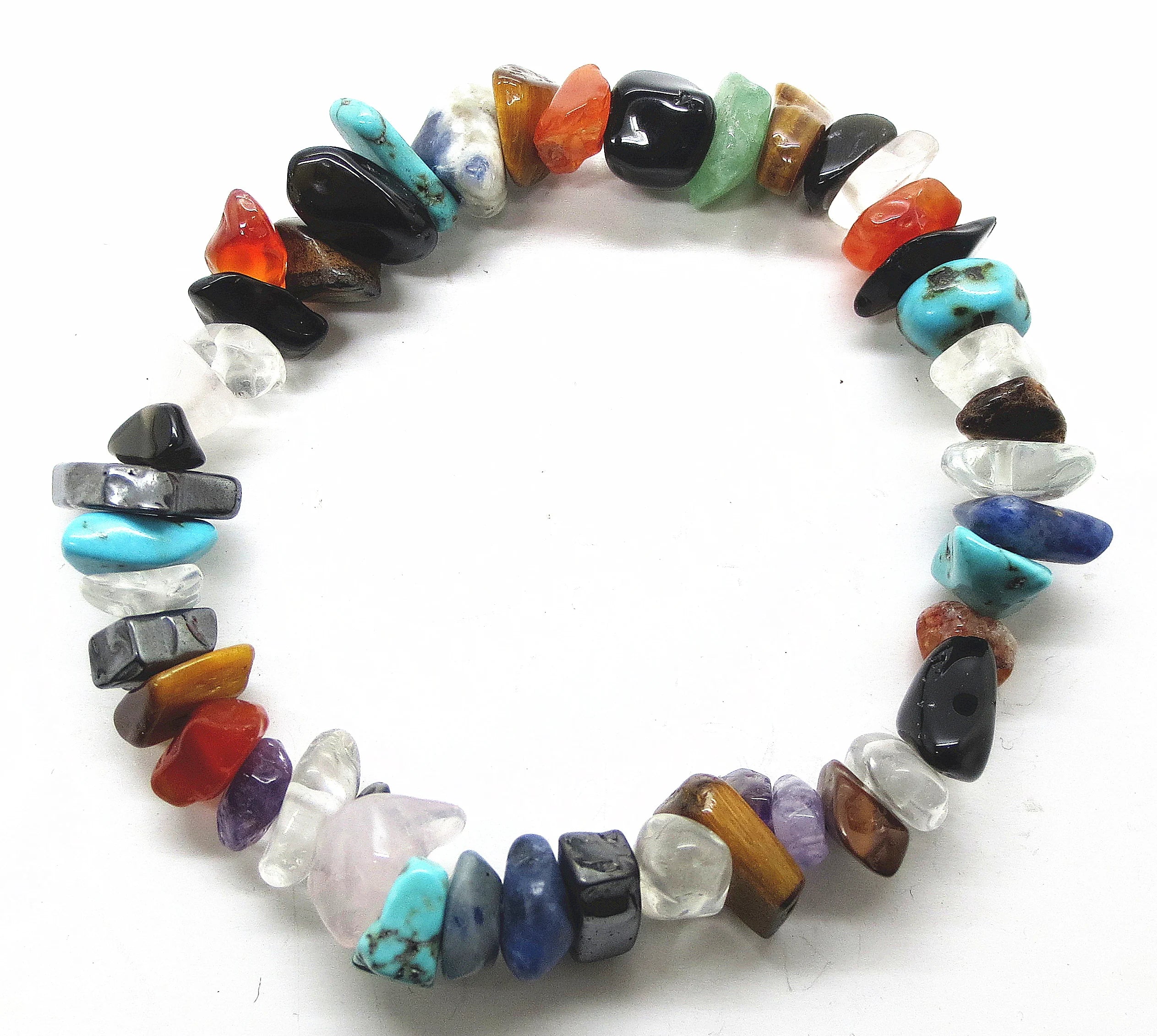 Wholesale Chipped Gemstone Bracelets Natural Mixed Color Gemstone Bracelets for Girls Trendy Women Jewelry