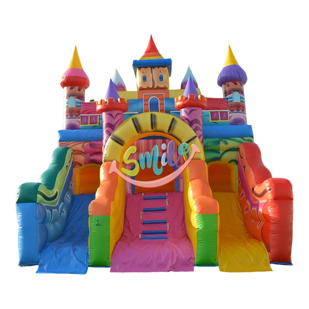 New Design Dual Lane Commercial Inflatable PVC Castle Kids Fun Bounce House Blower Jumping Slide Pool EN14960 Certified Custom