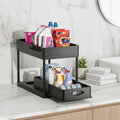 Multi-functional Under the Sink Storage Rack Double-layer Bathroom Kitchen Sliding Pull Out Spice Rack