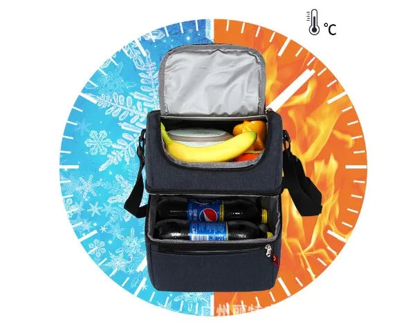 Double-layer Cooler Bag Leak-proof Insulation Bag Multifunctional Lunch Bag Fresh Keeping
