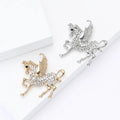 Hot Selling Metal Alloy Rhinestone Horse Brooch Pin Safe Lapel Pin Accessory Cheap Wholesale for Weddings and Other Occasions