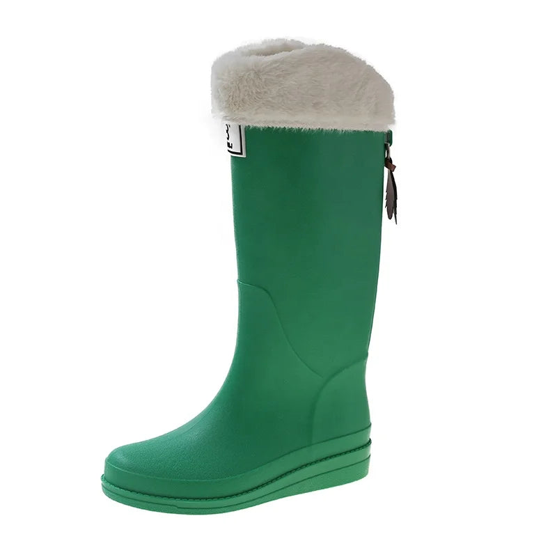 Newest Women Knee-high Rain Boots Casual EVA Outdoor Female Snow Boots Women Waterproof and Windproof Fashion Boots