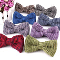 Hot Selling Adjustable Mens Pre-Tied Polyester Knitting Bowties Knit Bowtie for Grooms