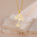 New Arrival Stainless Steel Neuron Charm Necklace Real Gold Plated Neuron Link Chain Necklace  Jewelry Gifts for Women Men