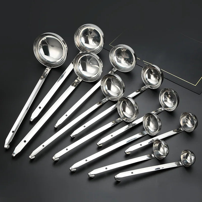 Stainless Steel Custom 1 Ladle 20 oz Spoon Measuring 7 oz Saltwater 3 Oz. Chrome  Serving Spoons Cooking Tool Utensil Set