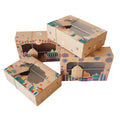 Eid Mubarak Ramadan MubarakI Small Size Kraft Paper Window Box for Chocolate Candy Cookie Sweet Party Decor Gift