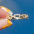 Elegant Gold Plated Brass Fine Jewelry Ring Wholesale Valentine's Day Gift for Women for Weddings and Engagements