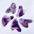 Huiying Natural Crystal Stone Slimming Handmade Amethyst Massage Heart Gua Sha Tool