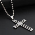 Customized Sliced Stainless Steel Cross Pendant Necklace Chain SCP042