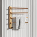Rose Glod Heated Bars Hot Towel Rail Brush Heated Towel Radiator Electric Bathroom Wall-mounted Towel Rack