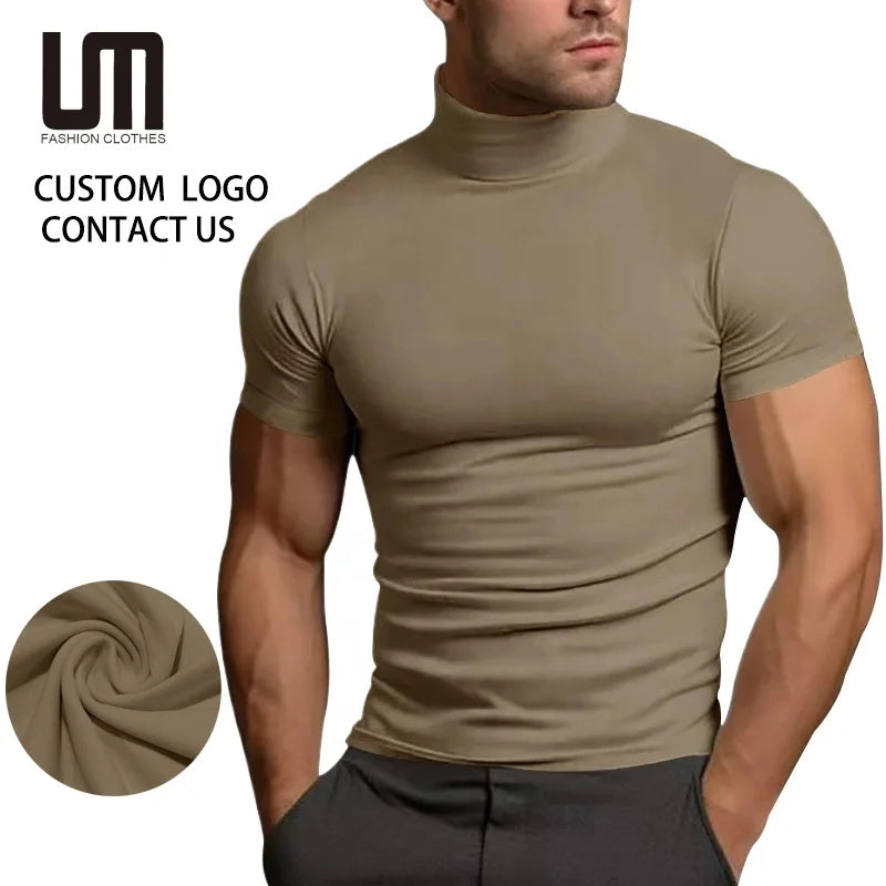 Custom New Men's Short Sleeve T-Shirt Slim Fit Fitness Pullover Breathable Tee Casual Tops Wholesale