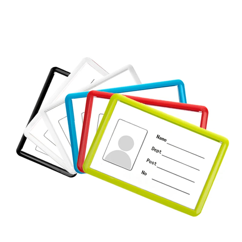 Lebei UHOO Business Card Holder Acrylic ID Holder with Clip and Letter Pattern for Business Cards & Badges