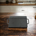 Heavy Duty Pre-Seasoned Cast Iron Square Steak Skillet Grill Plate Skillet
