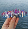 DIY Top quality plating color handmade comb custom dragonfly accessories moon blue purple crown bridal headband hair accessories crystal crafts
