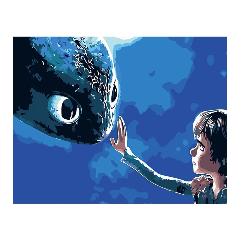 Modern Hand Painted Oil Painting by Numbers Factory Direct High Quantity Canvas Wall Art Home Decoration with Animal Paint