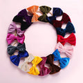 Super Soft Korean Velvet Bow Ties for Baby Girls Boutique Elastic Hair Rubber Band Cute Bows Accessories for Kids Toddlers