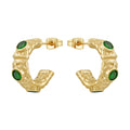 Latest 18K Gold Plated Stainless Steel Jewelry Irregular C-Shaped Waterproof Zircon Hoop Earring for Women Gift Earrings E231479