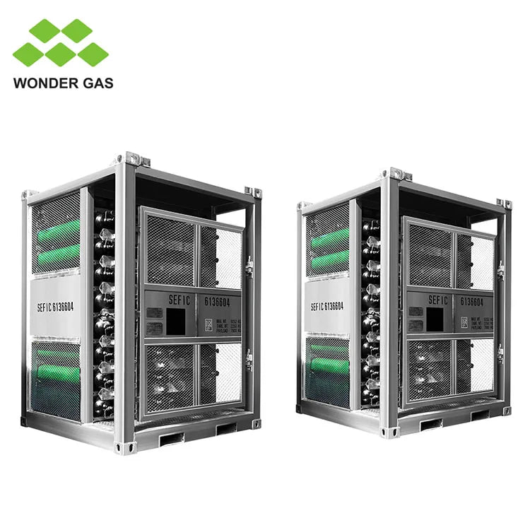 Movable Industry Gas Cylinder Storage Rack Applicable 50L 200bar/ 50L 300bar Gas Cylinder 8x8 64units Cylinder Bundle
