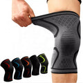 Custom Nylon Elastic Breathable Pain Relief Sport Knee Protector Sleeves Knit Basketball Football Compression Knee Brace Sleeve