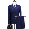 Men's Navy Blue Suit Business Casual Suit Three Piece Bridegroom Wedding Dress
