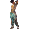 Cosplay Stage Costume  Ocean Prince Sets Men Dancewear Performance Wear Club Male Bodycon Jumpsuits + Pants Outfits