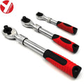 DIY 72 Tooth Extendable Carbon Steel Ratchet Wrench Handle with Soft Grip Tools for Cars-OEM Customization Supported