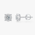 Bridal Jewelry for Women Party Gifts 925 Sterling Silver Silver D Color Round Cut Lab Created Diamond Moissanite Stud Earrings