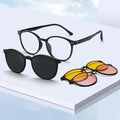Women's TR90 Magnetic Sunglasses Large Frame Polarized Sun Glasses Diamond Face New Design Set for Students Myopia Patients