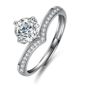 Somen Wholesale Crown Ring 925 Sterling Silver REACH Approved Women Rings Silver Wedding Promise 1ct Moissanite Women Rings