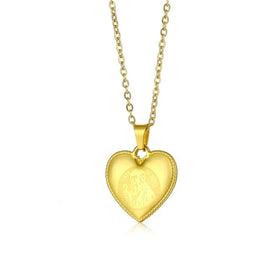 Stainless Steel Religious Items Christian Charm Chain Necklaces with Personalized Catholic Saint Benedict Cross Heart Pendant