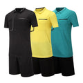 Men's Customizable Football Referee Jersey  Short Sleeves With Sublimation Technique Name Printing for Adults Training