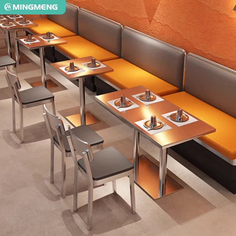 Light Luxury Dining Seating Booth Sets for Restaurant Furniture Sofa Booth Chair and Table Customized Fast Food Restaurant