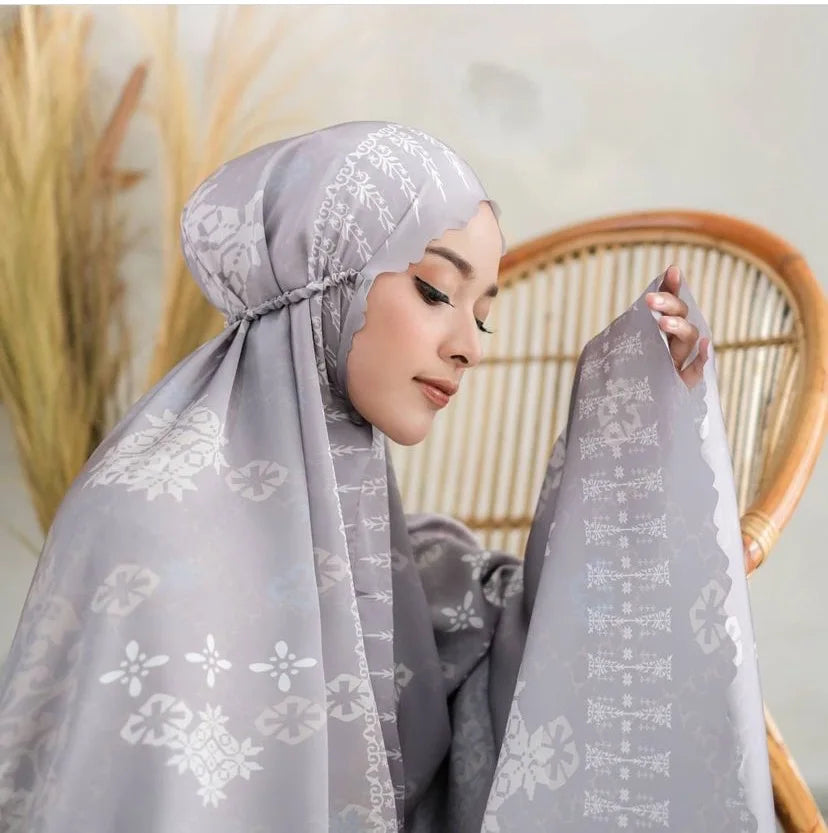 Muslim Women EID Long Sleeve Custom Printed Abaya Ramadan Dress With Bags Telekung Prayer Robes