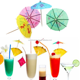 Wholesale Creative Multi Color Decorative Picks Paper Cocktail Umbrella Hawaii Cocktail Umbrella for Decora