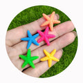 100Pcs/Lot New Fashion Ocean Sea Theme Animals Resin Flatback Cabochons Colorful Starfish Crafts for DIY Decoration Accessories