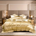 Wholesale European Style Full Size Cotton Yellow Bed Sheets king Size Jacquard Duvet Cover Home Textile Bedding Set