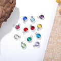 SC Colorful Raw Birthstone Pendant Crystal Glass Birthstone Charm Accessories Wholesale Birthstone Pendant for Men Women