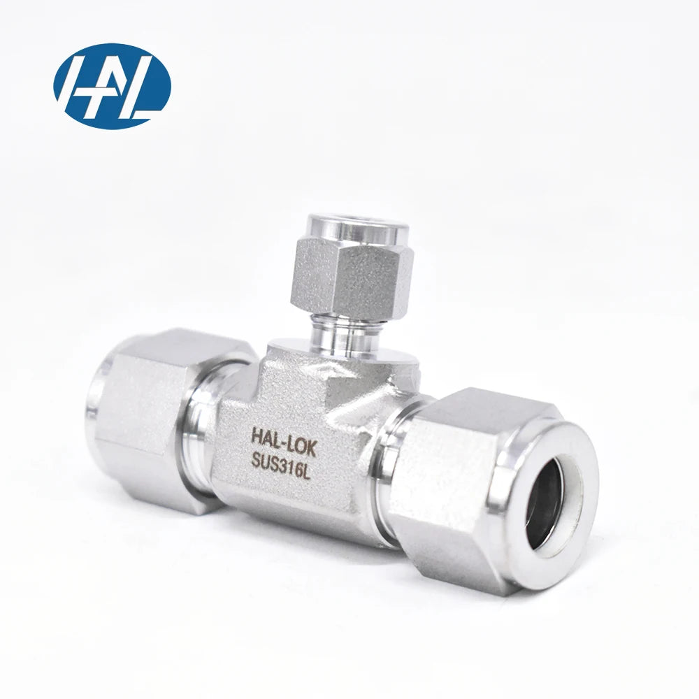 Swagelok Replacement Stainless Steel Forged Polished Instrument Tube Fitting Compression Reducing Union Tee Double Ferrule 3mm