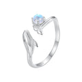 925 Sterling Silver Whale Ring Playful Ball & Fish Adjustable Ring for Women Cute Marine Jewelry Gift BSR473-E