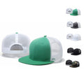 Wholesale 6 Panel Polyester Adjustable Mesh Breathable Trucker Hats Custom Embroidery Logo Hip Hop Flat Brim Snapback Caps