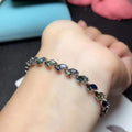 Hot Sale 925 Sterling Silver Adjustable Hand Chain Natural Sapphire Gold Plated Classic Style Low MOQ Wholesale Jewelry Bracelet