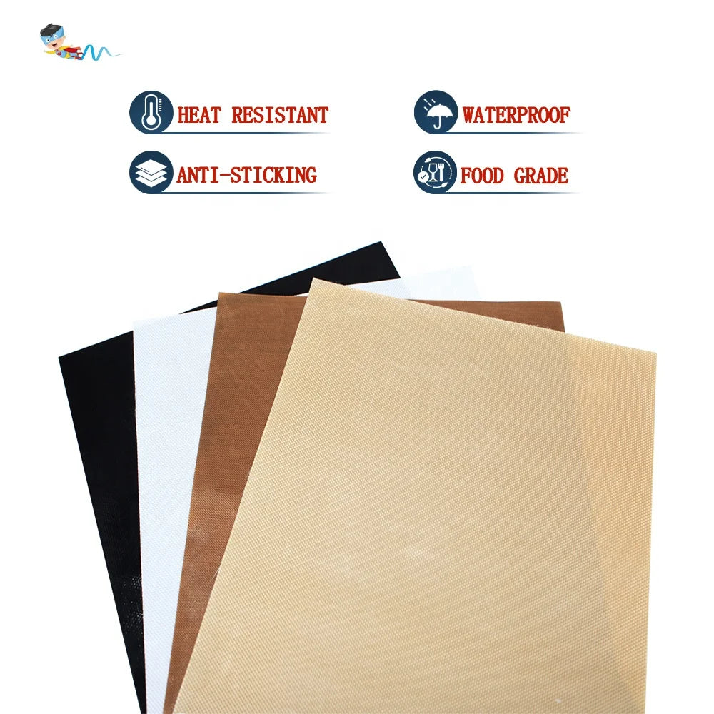 2- High Temperature Heat Resistant Non-sticky PTFE Coated Fiberglass Fabric Cloth Sheet for Heat Press Cover