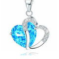 Fashion Rhinestone Charm Necklace Crystal Rhinestone Heart Pendant Necklace for Women