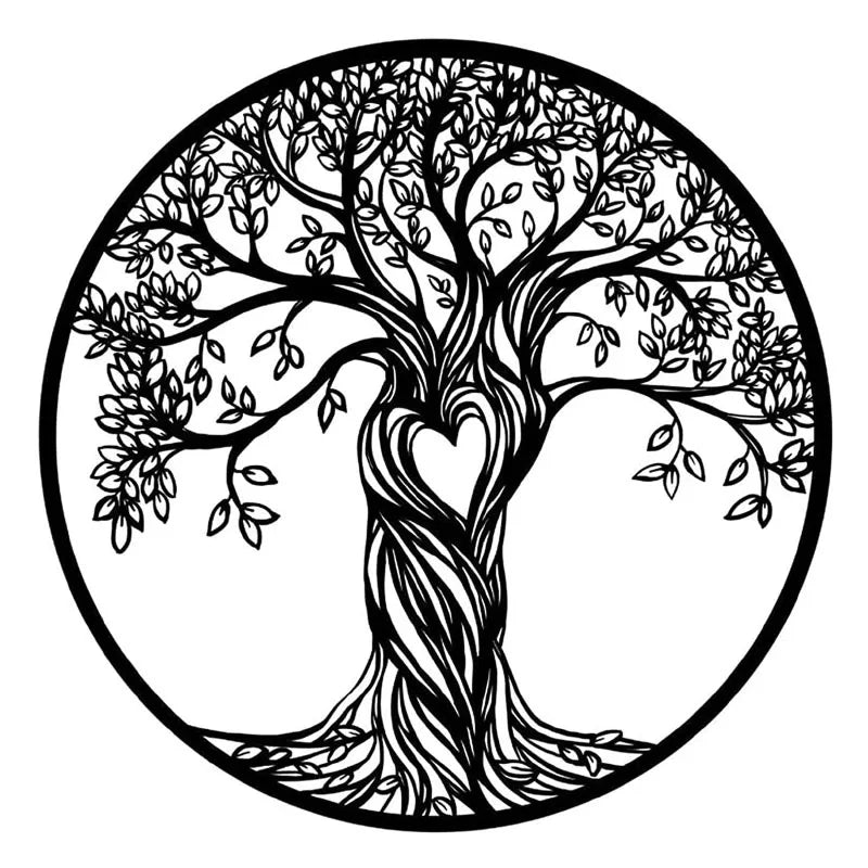 Viking Tree of Life Fresco Tableau Decor WJD21 Mural Metal Wall Decor for Living Room