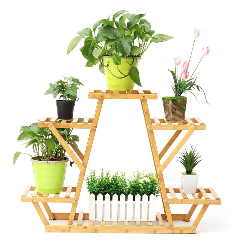 New Desgin Flower Stand Design Pot Wood Mid Display Adjustable Outdoor Modern Shelves Rack Indoor Flower Plant Stand