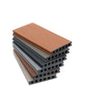 Hollow European Brushed WPC Composite Decking Floor Board 140x25mm Outdoor Waterproof Anti-slip 18mm Thickness 15+ Year Warranty