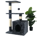 Modern Large Cat Ceiling Tree Tower Plush Cat Condo with Sisal Scratcher Wood Cat Bed and Toy for Climbing and Play