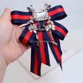 Unisex Bow Diamond Brooch Pin Fashionable Crystal Plated Jewelry Accessory Gift for Wedding Parties Children's Occasions