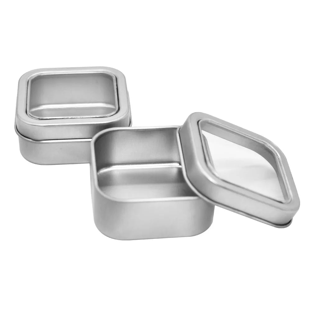 Mini Customized Print Square Pvc Window Packaging Mint Metal Tin Box