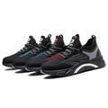 Men's Breathable Mesh High-Top Work Shoes Trendy Versatile Thick-Soled Non-Slip Casual Ankle Boots Safety Shoes
